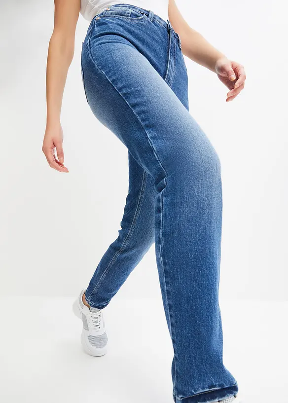 Straight džíny High Waist, malý podíl streče, bonprix