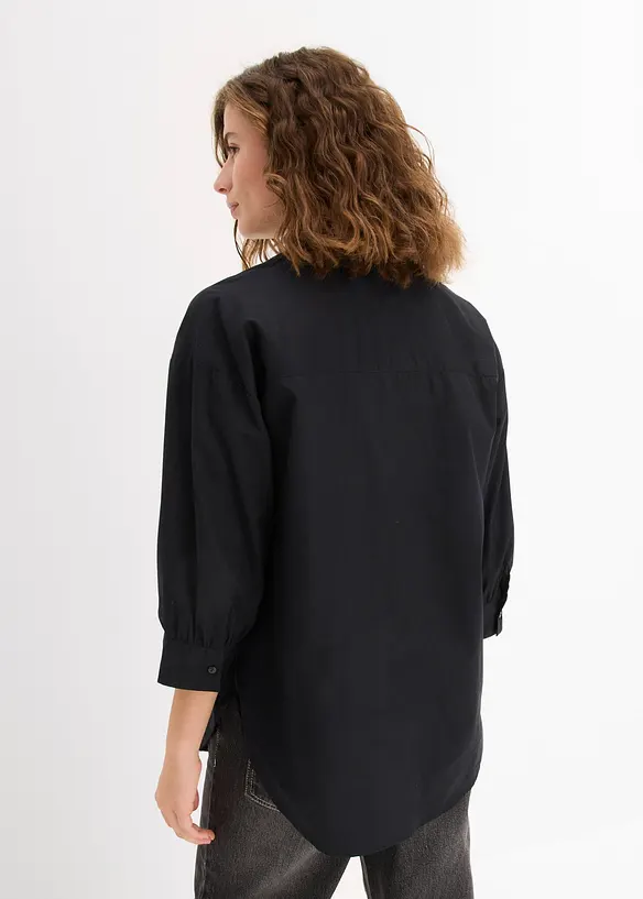 Bavlněná oversize košile s 3/4 rukávem, bonprix
