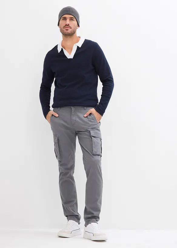 Strečové kalhoty s čistou bavlnou, Regular Fit, Straight, bonprix
