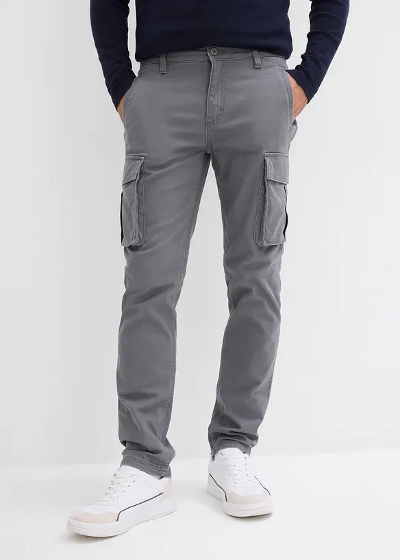 Strečové kalhoty s čistou bavlnou, Regular Fit, Straight, bonprix