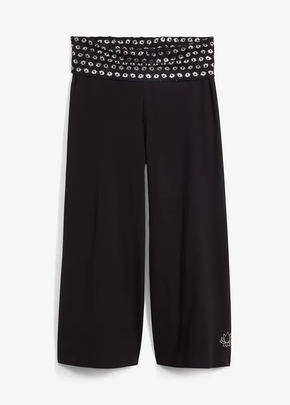 Úpletové kalhoty Culotte s pohodlnou pasovkou, délka po lýtka, bonprix