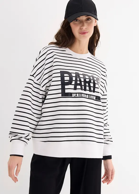 Oversize mikina ze směsi s bavlnou, bonprix