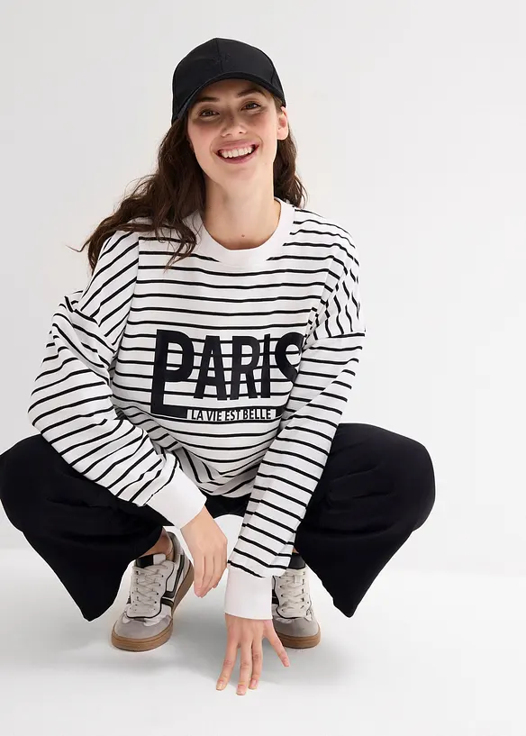 Oversize mikina ze směsi s bavlnou, bonprix