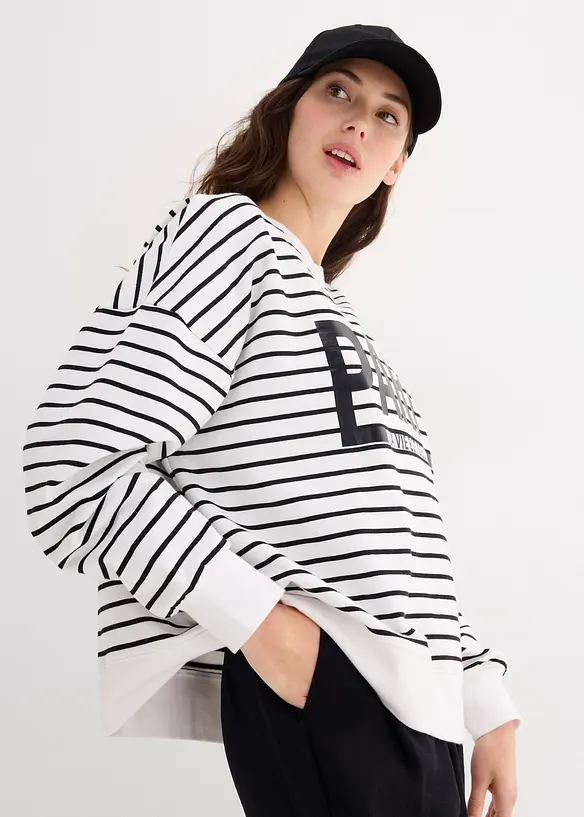 Oversize mikina ze směsi s bavlnou, bonprix