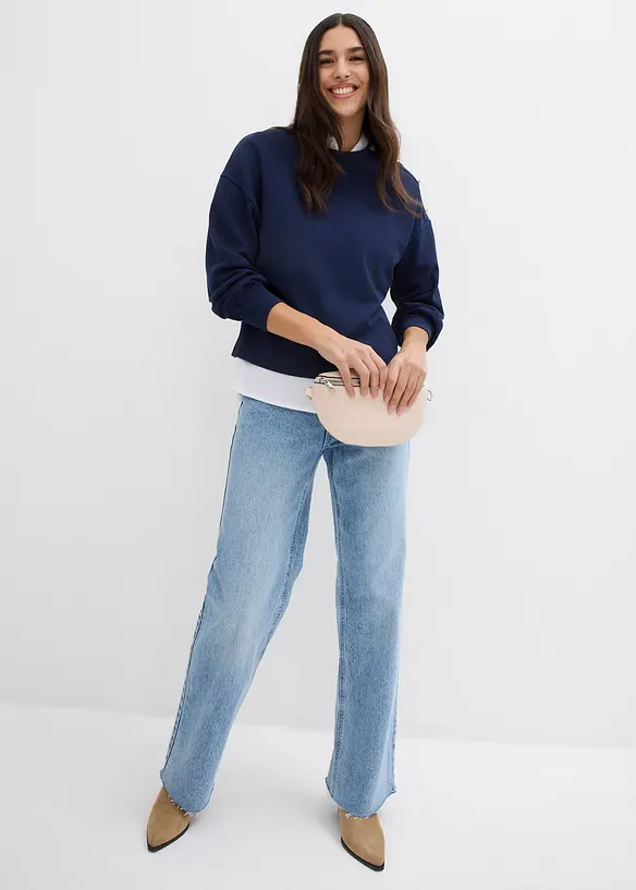 Džíny Wide Leg, High Waist, Full Length, bonprix