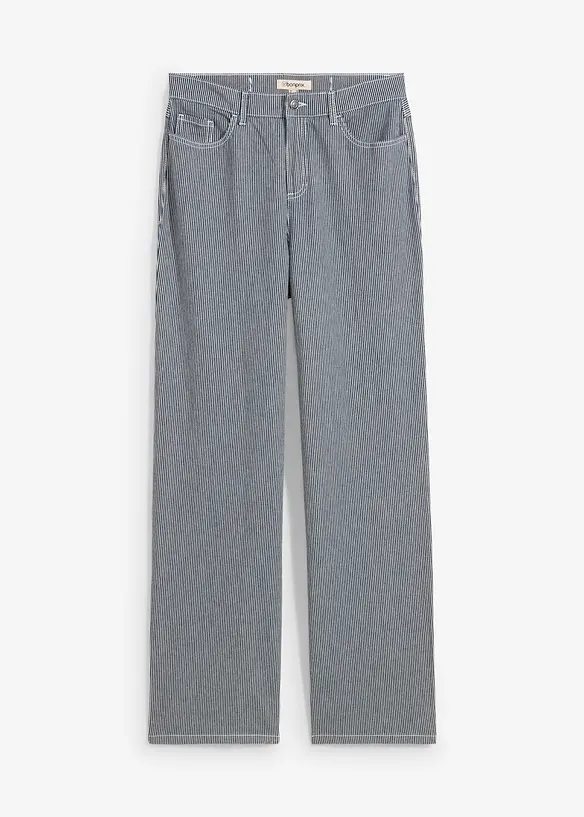 Džíny Straight, High Waist, s proužky, bonprix