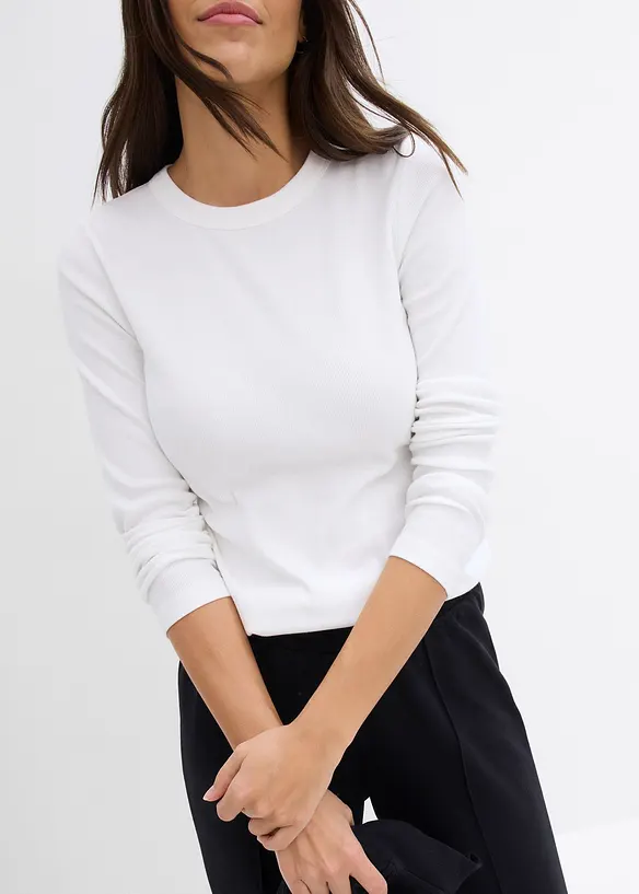 Žebrové tričko s čistou organickou bavlnou (2 ks v balení), bonprix