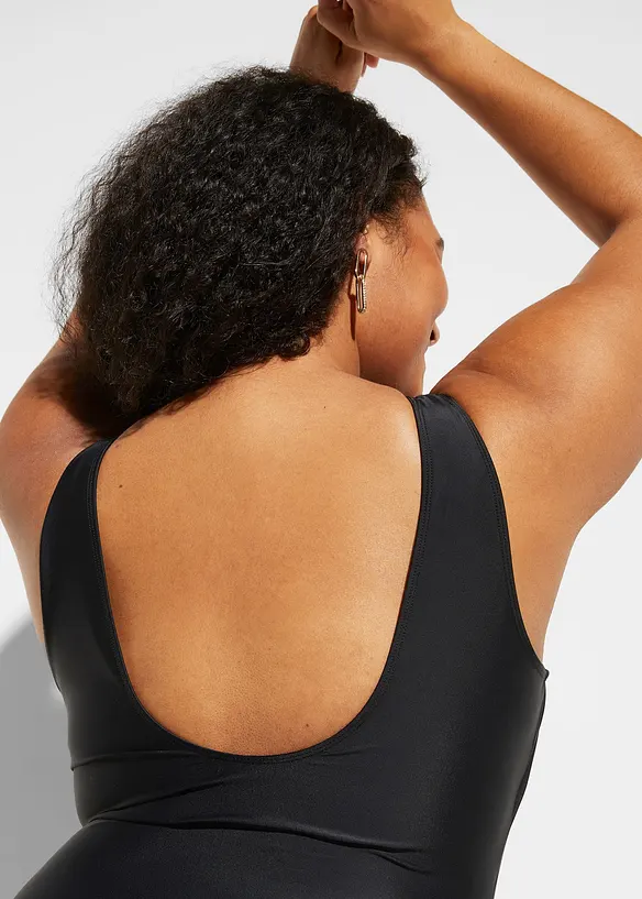 Stahovací jednodílné plavky, lehký tvarující efekt, s řasením, bonprix