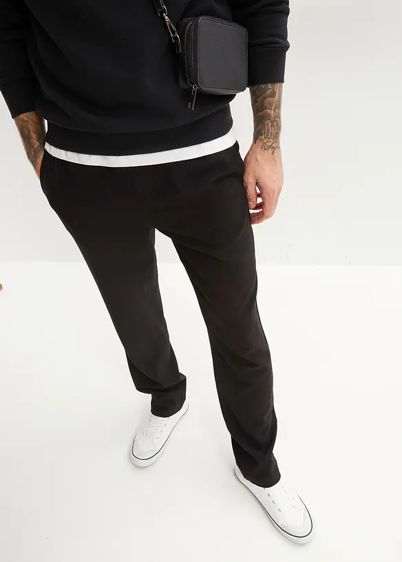 Strečové kalhoty bez zapínání, Loose Fit, Straight, bonprix