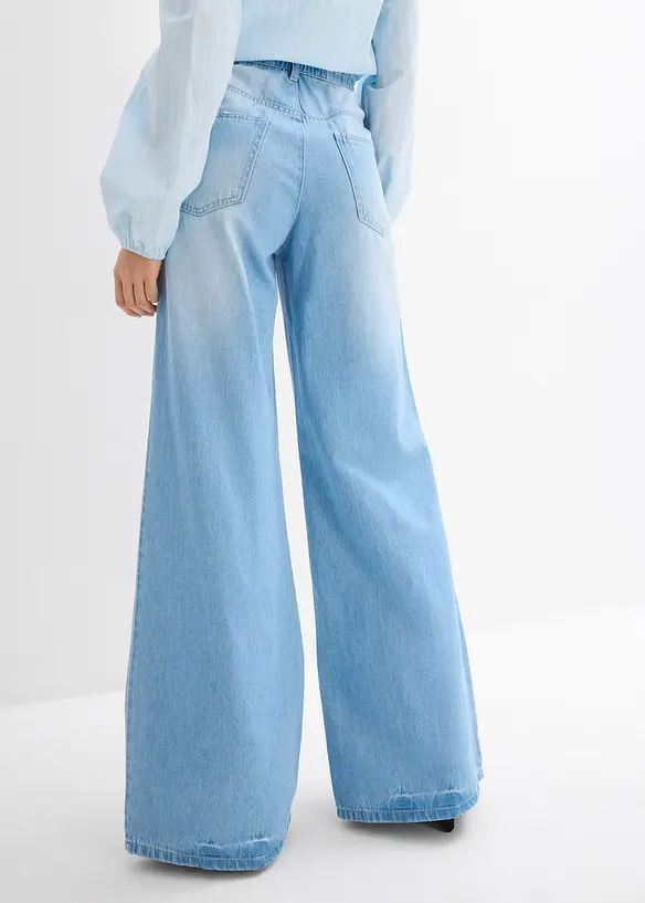 Džíny Wide Leg, High Waist, pohodlný pas, dlouhá délka, bonprix