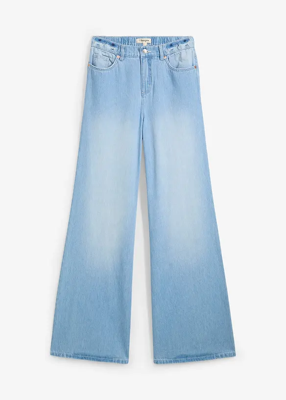 Džíny Wide Leg, High Waist, pohodlný pas, dlouhá délka, bonprix