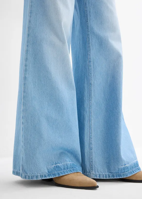 Džíny Wide Leg, High Waist, pohodlný pas, dlouhá délka, bonprix