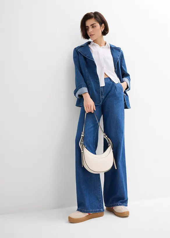 Džíny Wide Leg, Mid Waist, Super Soft, bonprix