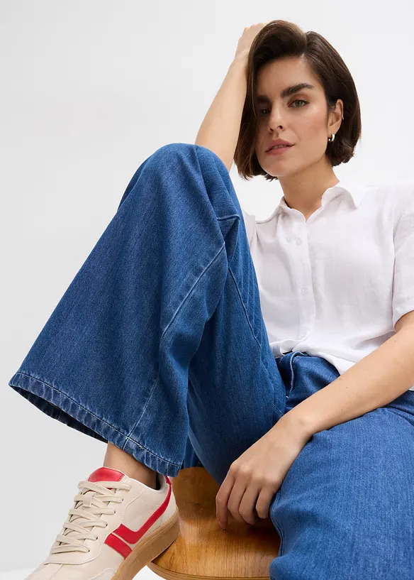 Džíny Wide Leg, Mid Waist, Super Soft, bonprix