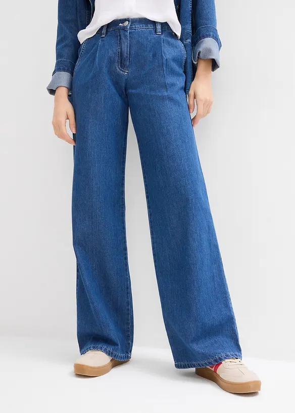 Džíny Wide Leg, Mid Waist, Super Soft, bonprix