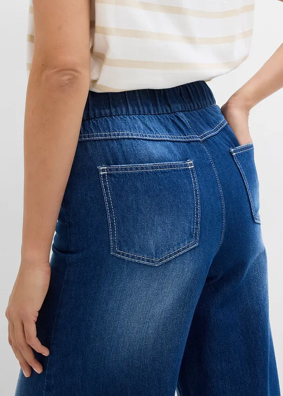 Džíny se širokými nohavicemi a pohodlným pasem, Mid Waist, bonprix
