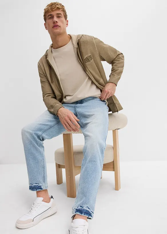 Strečové džíny Classic Fit, Tapered, zkrácená délka, bonprix