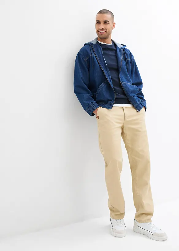 Chino kalhoty Relaxed Fit, z čisté bavlny, Straight, bonprix