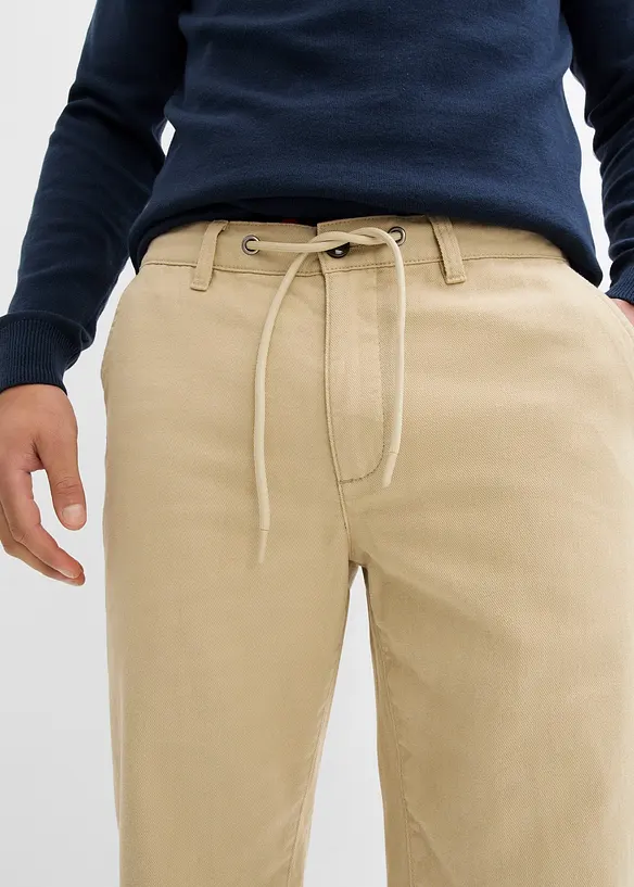 Chino kalhoty Relaxed Fit, z čisté bavlny, Straight, bonprix