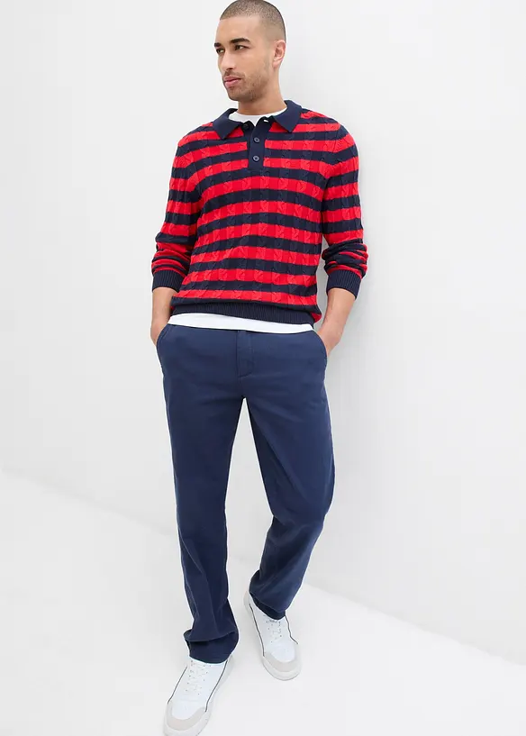 Chino kalhoty Relaxed Fit, z čisté bavlny, Straight, bonprix