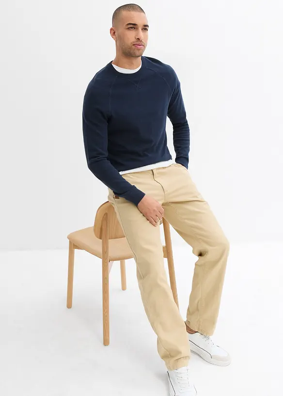 Chino kalhoty Relaxed Fit, z čisté bavlny, Straight, bonprix