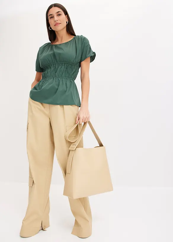 Halenkový top s nařasením, bonprix