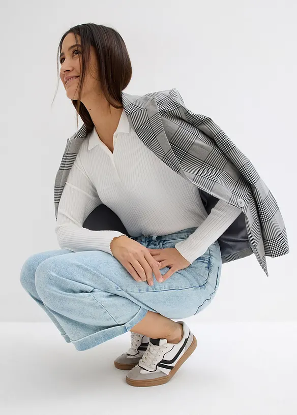 Zkrácené džíny, Wide Leg, High Waist, bonprix