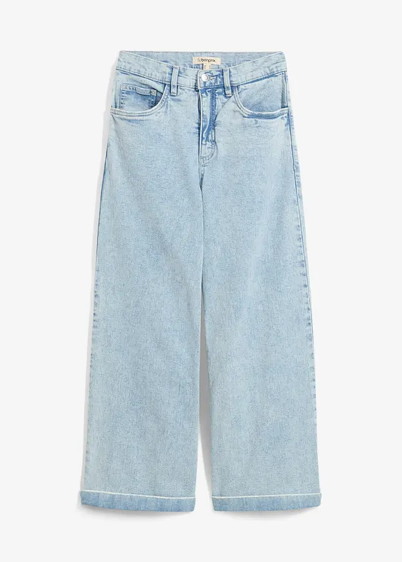 Zkrácené džíny, Wide Leg, High Waist, bonprix