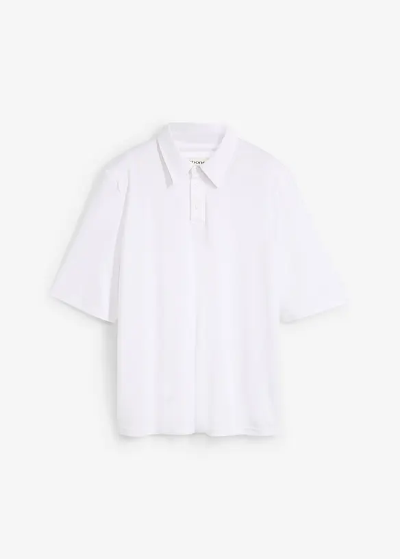 Triko polo s ramenními vycpávkami, z viskózové směsi, bonprix