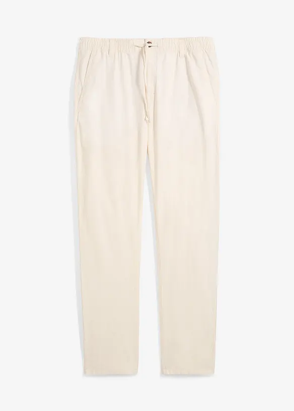 Chino kalhoty s podílem lnu, Regular Fit, Straight, bonprix