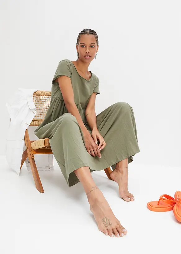 Midi šaty z čisté organické bavlny, bonprix