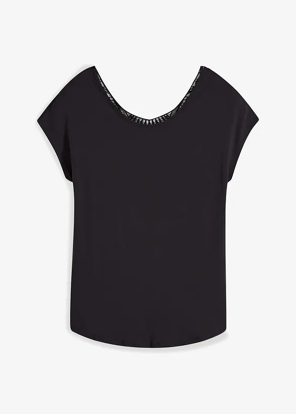 Tričko s háčkovanou vsadkou, bonprix