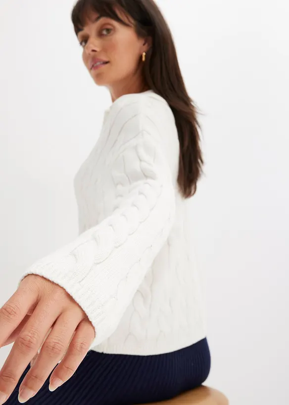 Oversize svetr z měkké směsi s kašmírem, bonprix