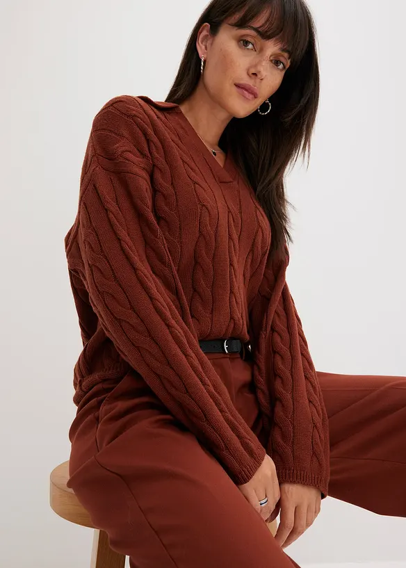 Oversize svetr z měkké směsi s kašmírem, bonprix