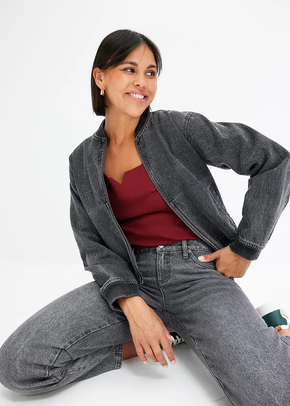 Žebrované tričko z čisté organické bavlny, bonprix