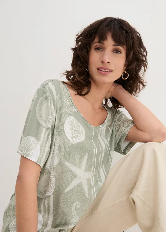 Dlouhé triko z měkké viskózové směsi, bonprix