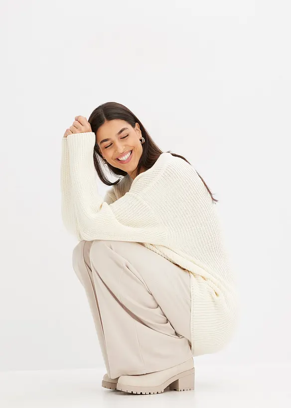 Oversize svetr z vlněné smesi, bonprix