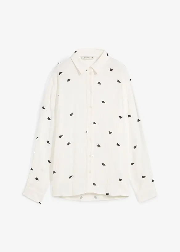 Mušelínová halenka se srdíčky, bonprix