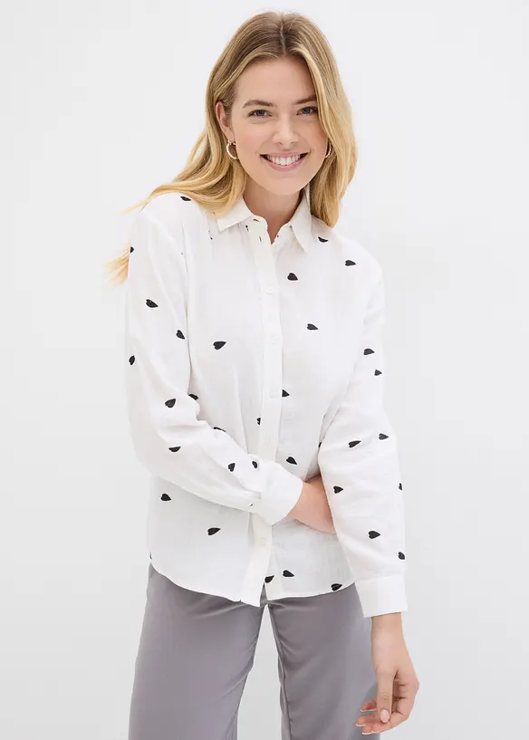 Mušelínová halenka se srdíčky, bonprix