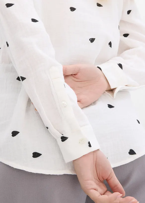 Mušelínová halenka se srdíčky, bonprix