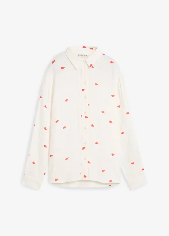 Mušelínová halenka se srdíčky, bonprix