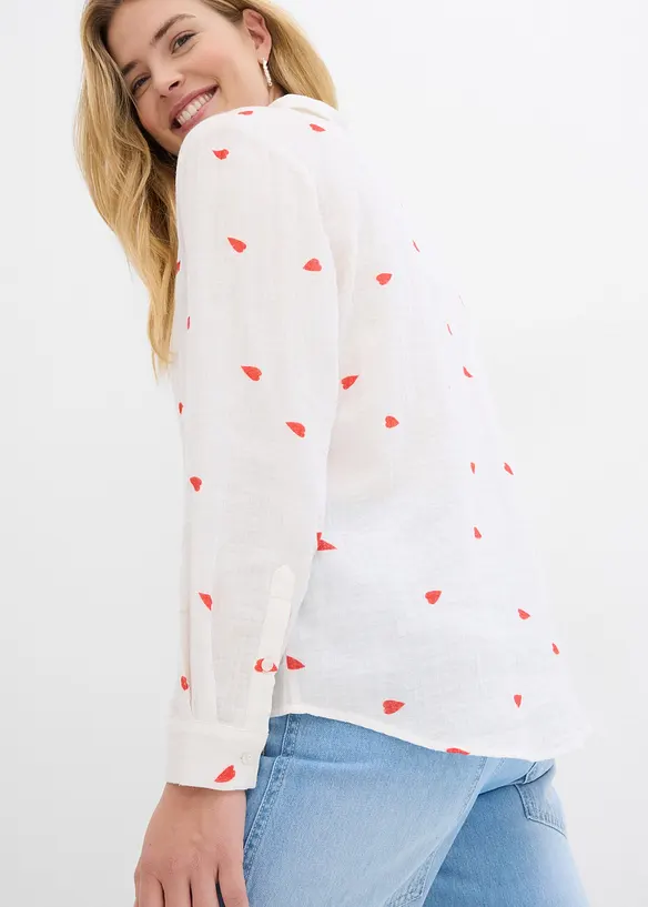 Mušelínová halenka se srdíčky, bonprix