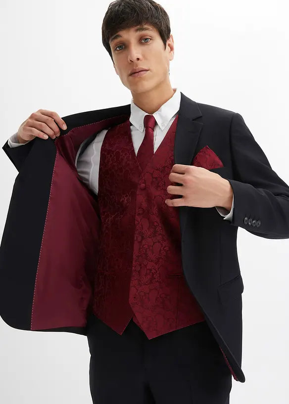 Svatební oblek Slim Fit s vestou a kravatou (5dílná souprava), bonprix