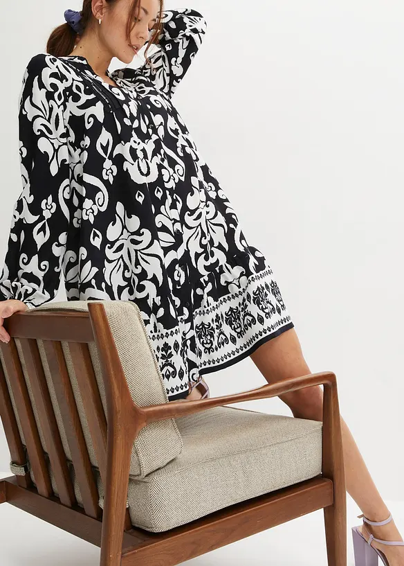 Tunikové šaty ze splývavé viskózy, bonprix