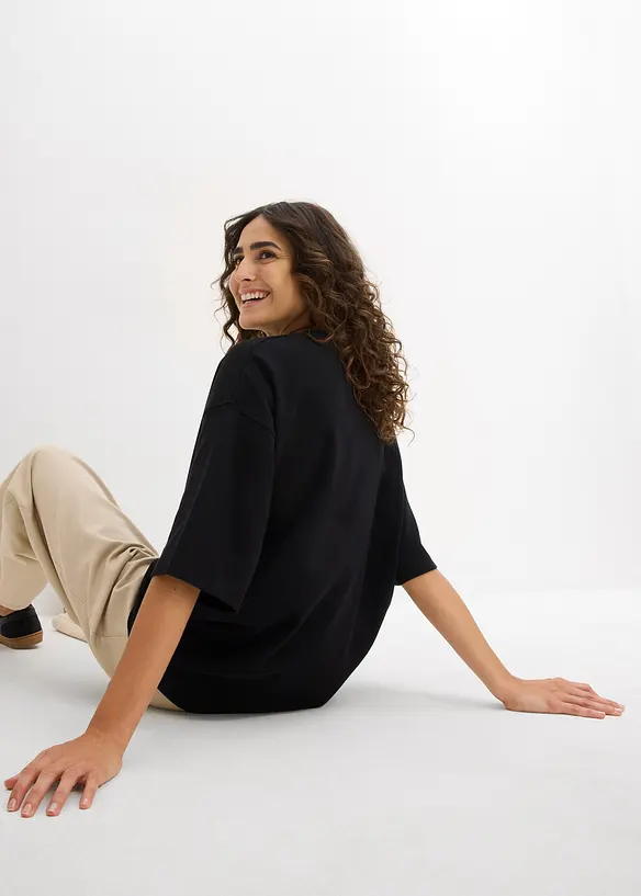 Oversize tričko z čisté těžké organické bavlny, bonprix