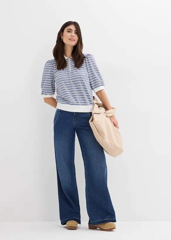 Džíny s širokými nohavicemi, High Waist, Super Soft, bonprix