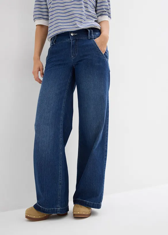 Džíny s širokými nohavicemi, High Waist, Super Soft, bonprix