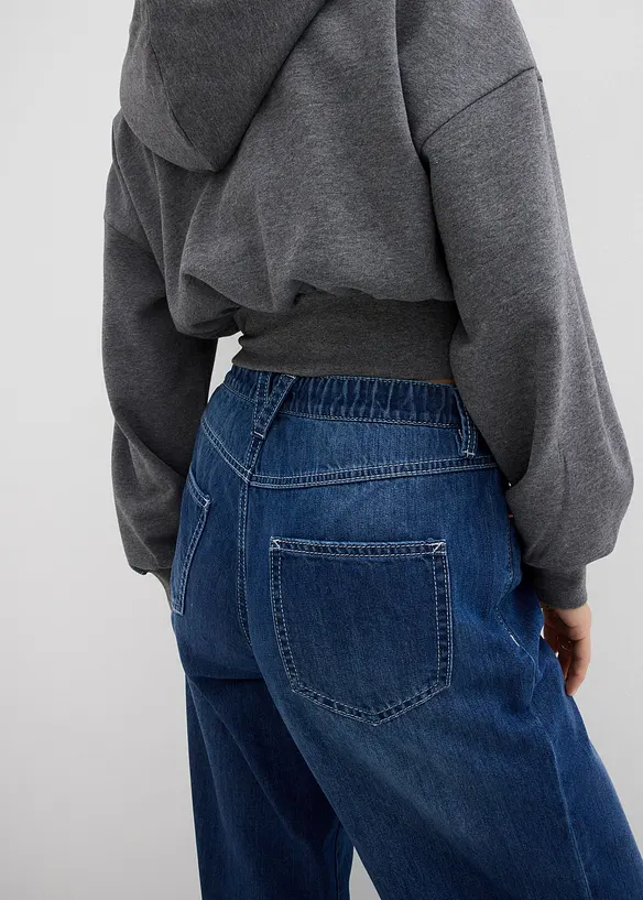 Baggy džíny, Mid Waist, pohodlný pas, Super Soft, bonprix