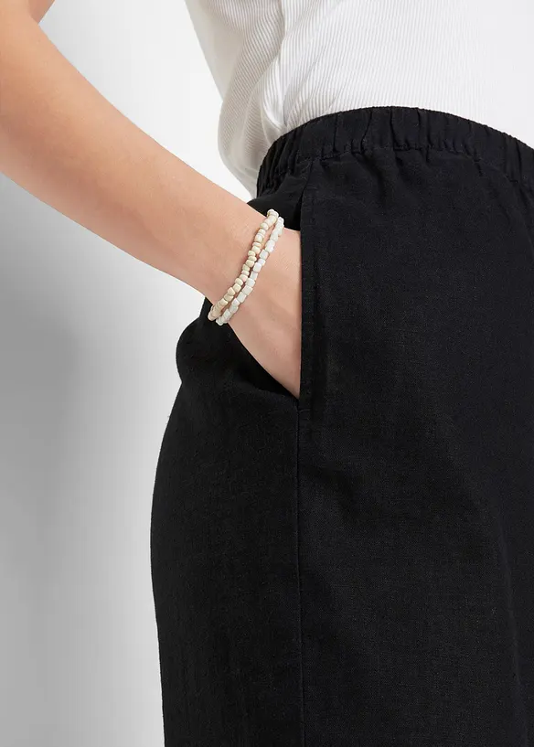 Bermudy ze směsi lnu a viskózy, High Waist, bonprix