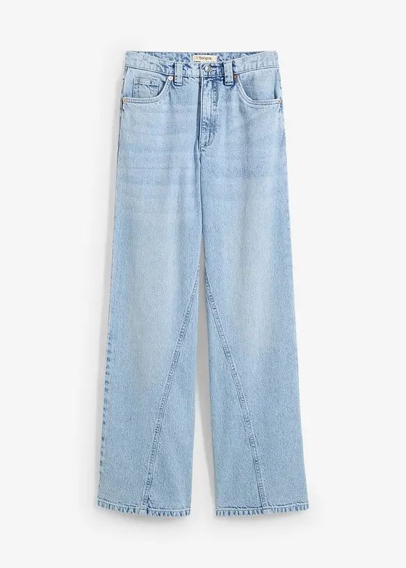 Džíny Wide Leg, High Waist, nízký podíl streče, bonprix